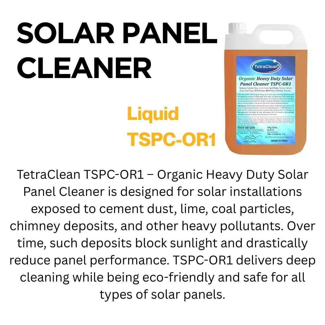 TetraClean Solar Panel Cleaner TSPC-OR-1